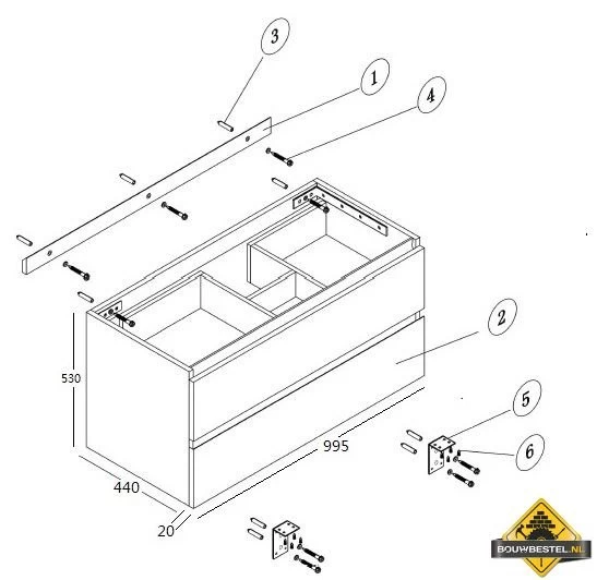 Wiesbaden Vision OAK Onderkast 100x46x53 Eiken - Afbeelding 4