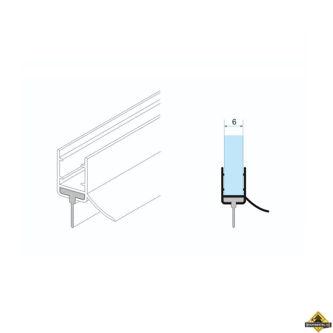 Afwateringsprofiel Type 6 - 6 Mm - Afbeelding 2
