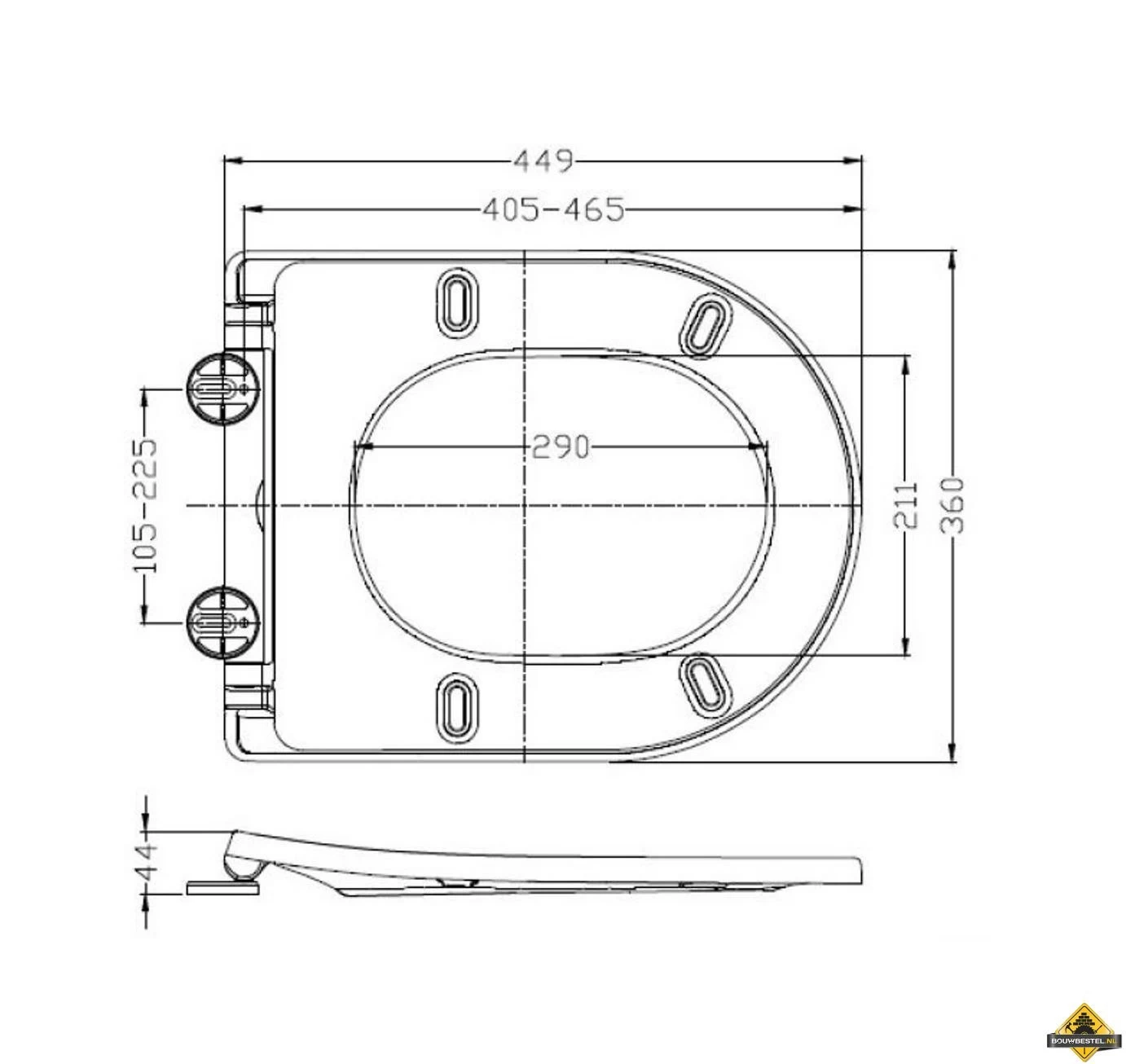 Wiesbaden Vesta Rimless Wandcloset Mat-zwart + Shade Zitting Mat-Zwart - Afbeelding 2